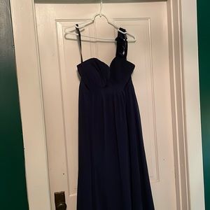 Navy Alfred Angelo one strap bridesmaid dress